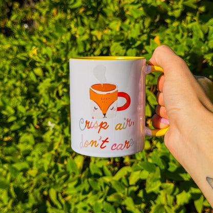 🍂🦊 Crisp Air, Don’t Care Mug – Fall Vibes