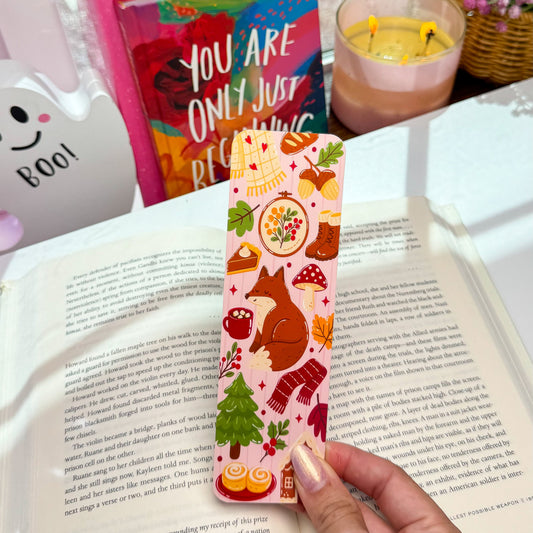 🍂🦊 Cozy Fox Autumn Bookmark – Fall Forest Vibes
