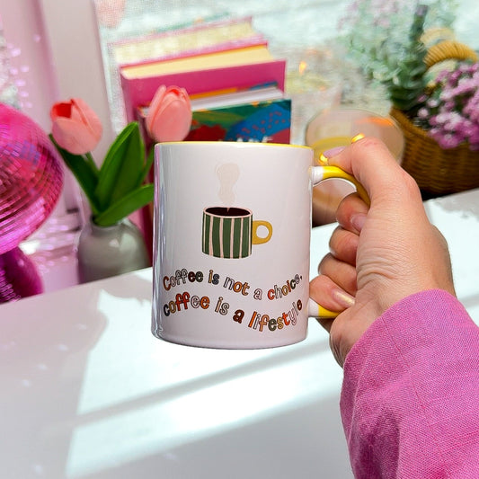 ☕💛 Coffee Is a Lifestyle Mug – Bold Coffee Lover Statement
