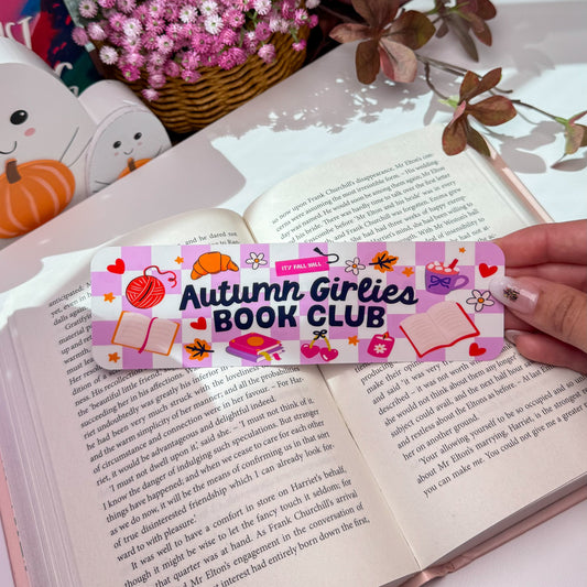 Autumn Girlies Book Club Bookmark