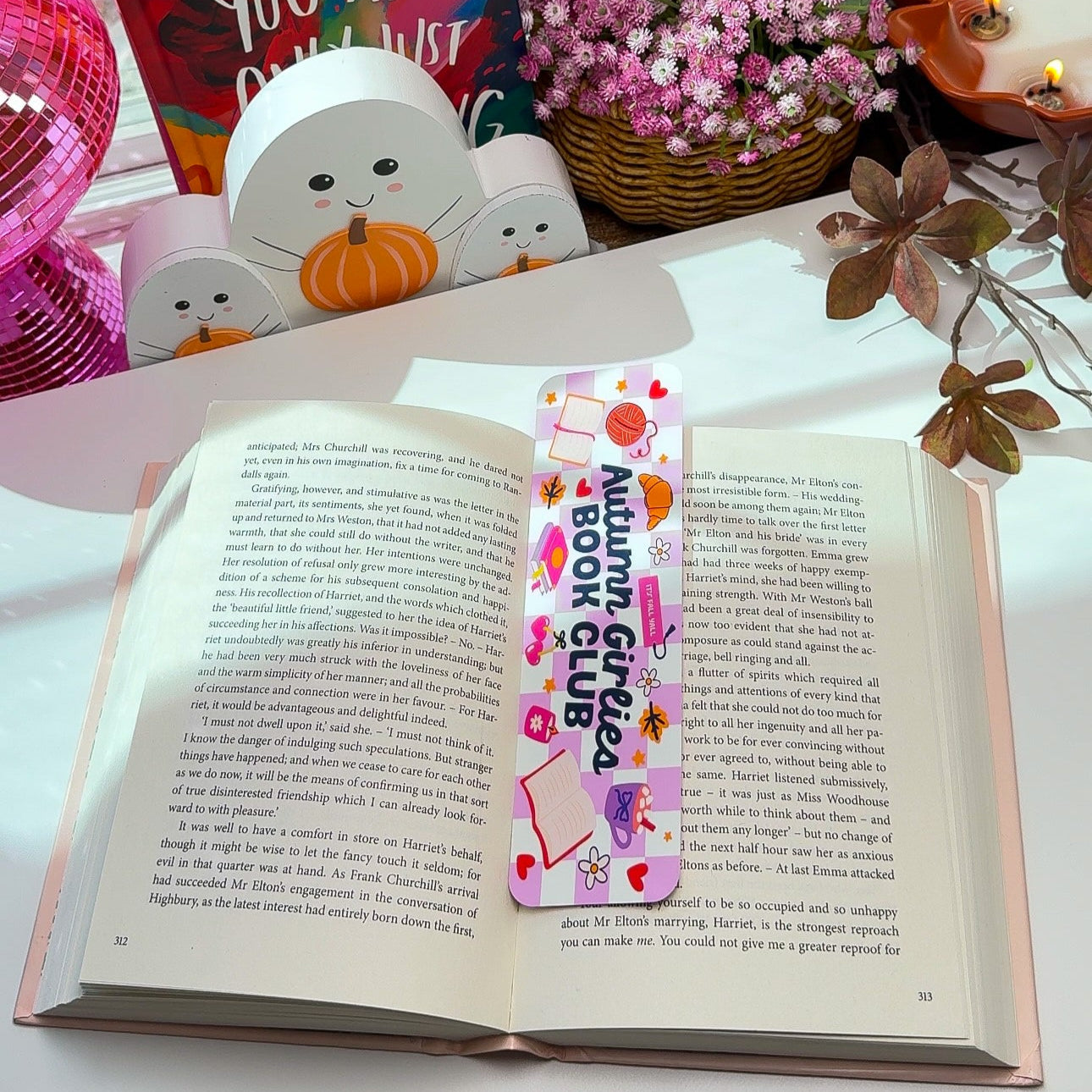 Autumn Girlies Book Club Bookmark