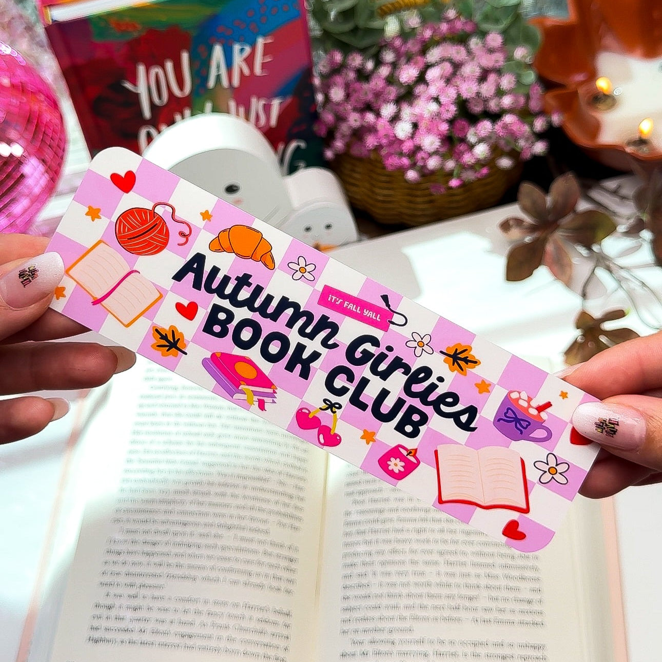 Autumn Girlies Book Club Bookmark