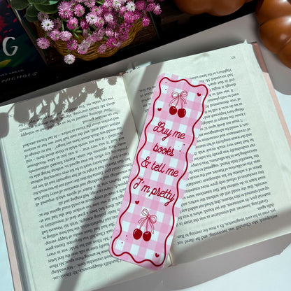 Cherry Gingham Bookmark