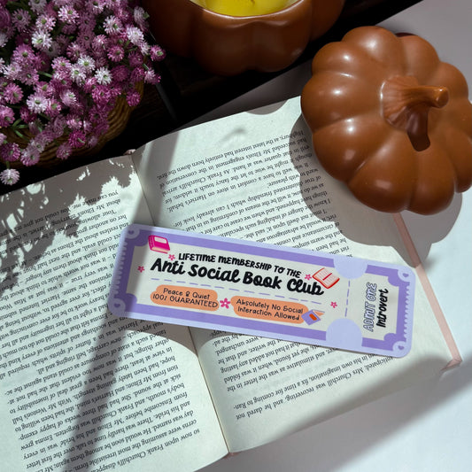 Anti-Social Book Club – Introvert Reader Bookmark