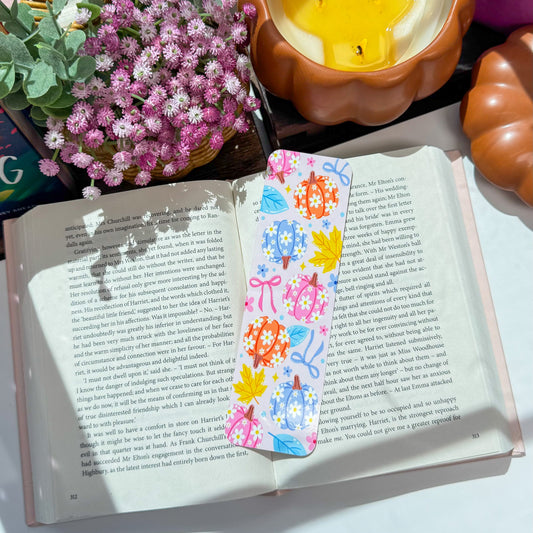 🎀🎃 Pastel Pumpkin Bookmark – Cute Fall Aesthetic