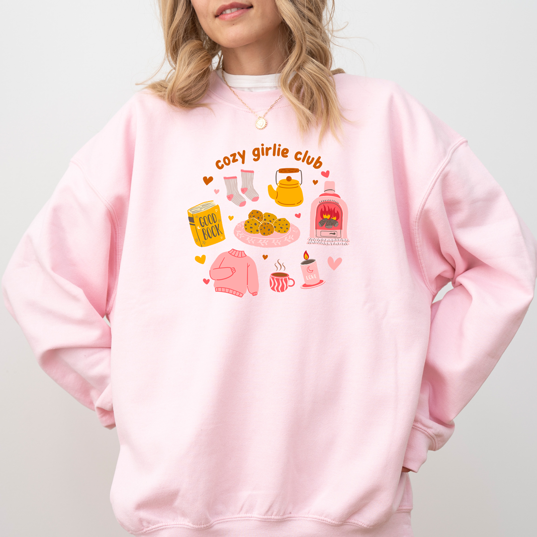 Cozy Girlie Club Sweatshirt – Pink Fall Vibes & Soft Girl Energy