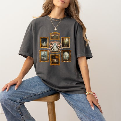 Haunted Gallery T-Shirt – Vintage Gothic Halloween Vibes