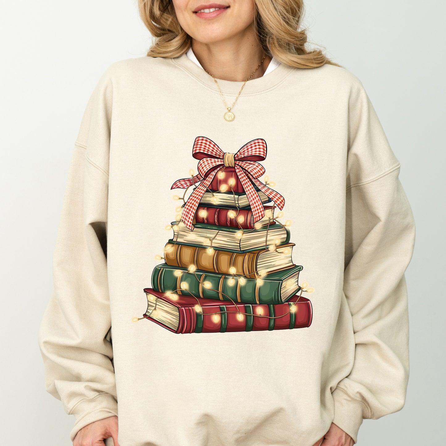 Book Tree Christmas Sweater