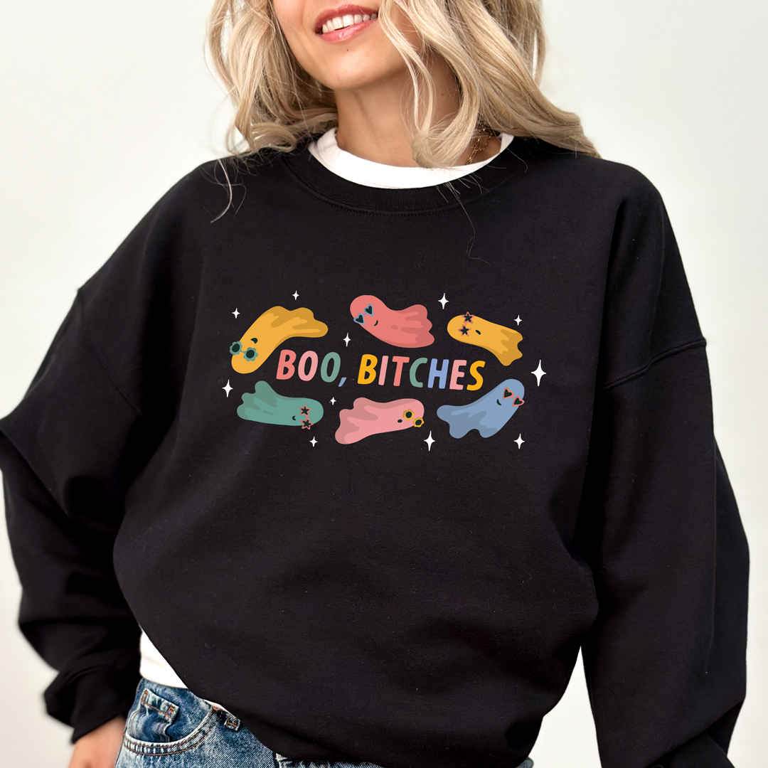 BOO, BITCHES Sweatshirt – Retro Ghosts