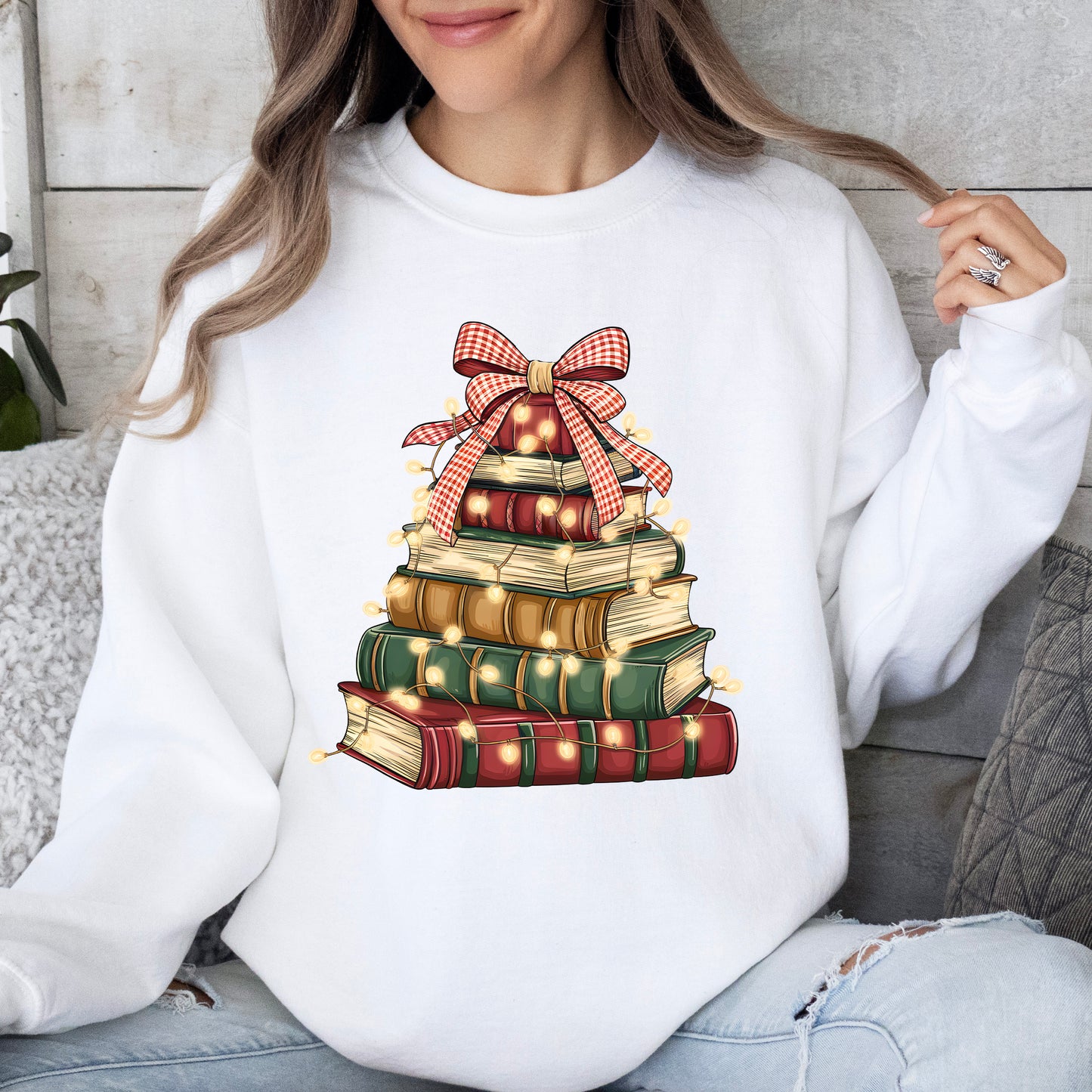 Book Tree Christmas Sweater