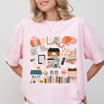 The Bookworm Village T-Shirt – Cozy Book Lover Aesthetic