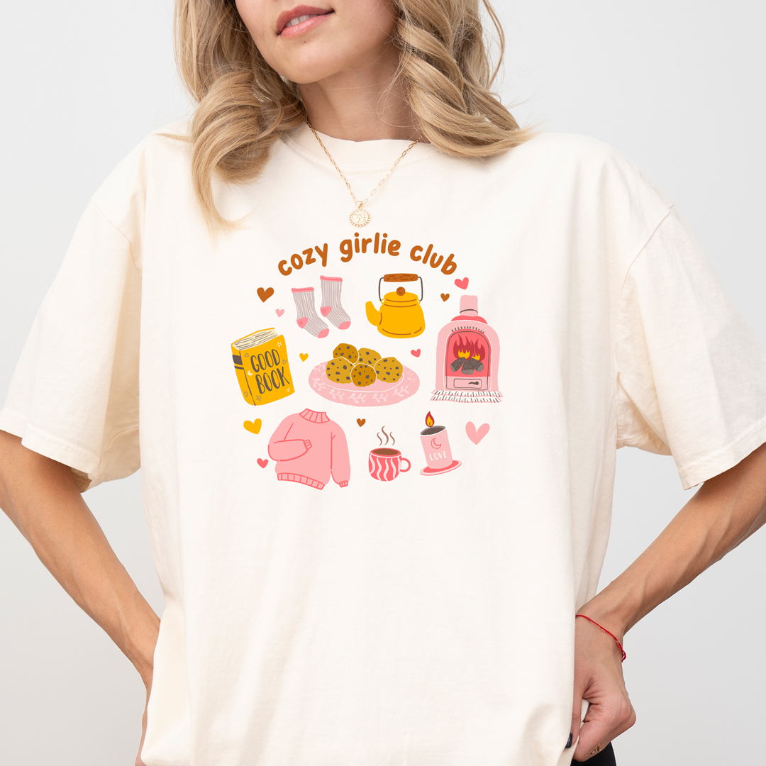 Cozy Girlie Club T-Shirt – Cute Comforts & Soft Aesthetic Vibes