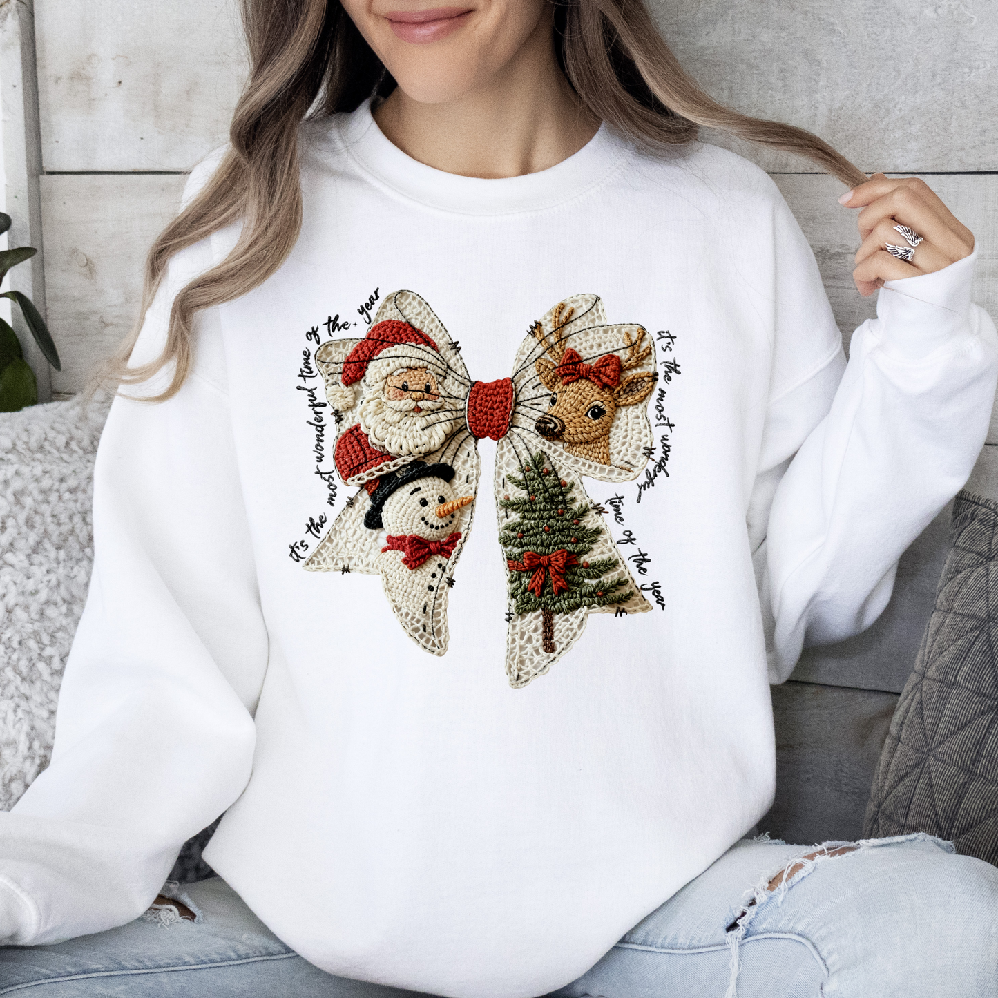 Vintage Christmas Bow Sweater