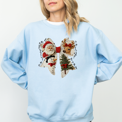 Vintage Christmas Bow Sweater