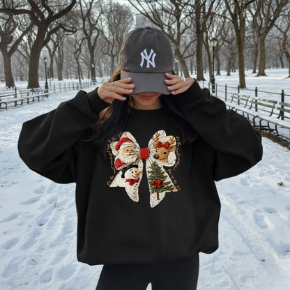 Vintage Christmas Bow Sweater