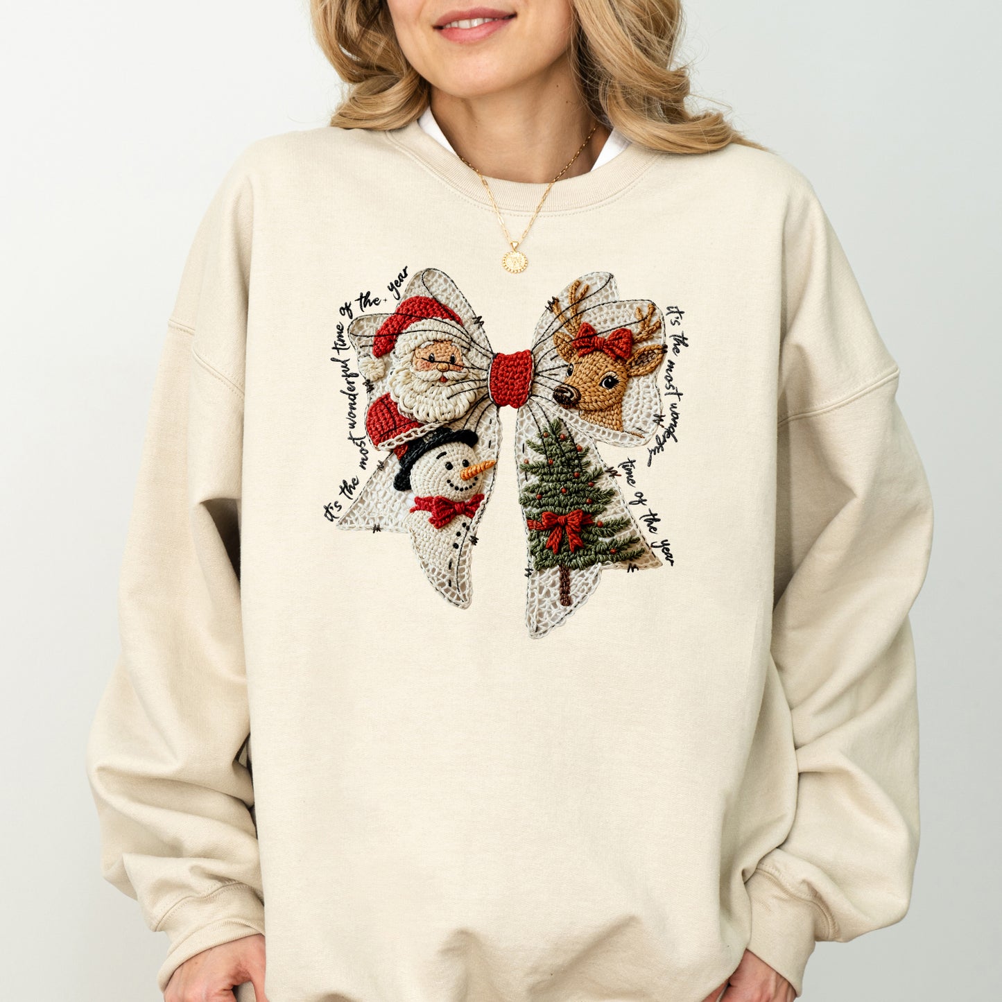 Vintage Christmas Bow Sweater