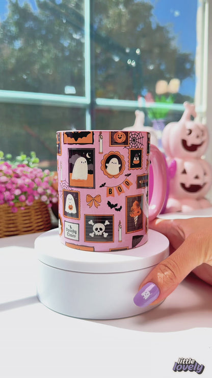 Pink Halloween Mug – Cute Spooky Ghost Coffee