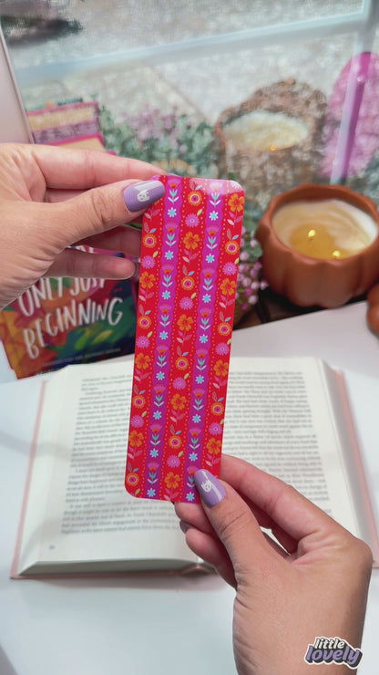 Red Floral Bookmark