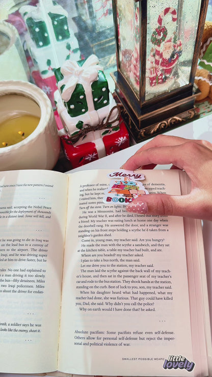 Merry Bookmas Magnetic Bookmark