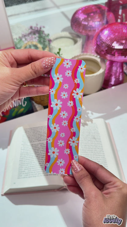 Pink Daisy Waves Bookmark